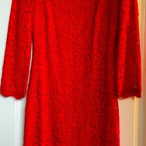 Red mini dress . Size S. Open back. 3/4 sleeves